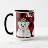Beste Papa Ooit vakantie Polar beer groen plaid Mok (Links)