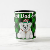 Beste Papa Ooit vakantie Polar beer groen plaid Mok (Midden)