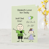 Beste papa ooit van klein meisje verjaardag groet kaart (Gele Bloem)