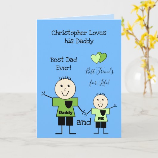 Beste papa ooit van kleine jongen verjaardag groet kaart (Gele Bloem)