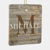 Beste papa ooit Verdrietig rustiek licht hout graa Keramisch Ornament (Rechts)