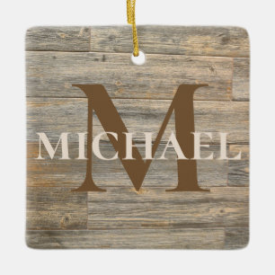 Beste papa ooit Verdrietig rustiek licht hout graa Keramisch Ornament