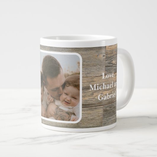 Beste papa Ooit Verdrietig rustiek licht Houten gr Grote Koffiekop (Voorkant rechts)