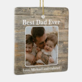 Beste papa Ooit Verdrietig rustiek licht Houten gr Keramisch Ornament (Rechts)