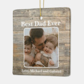Beste papa Ooit Verdrietig rustiek licht Houten gr Keramisch Ornament (Links)