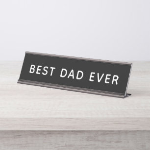 Beste papa ooit Vet Zwart en Wit Kantoor Bureau Naambordje