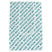 Beste papa ooit vier foto's blauwgroen Vaderdag Medium Cadeauzakje (Achterkant)