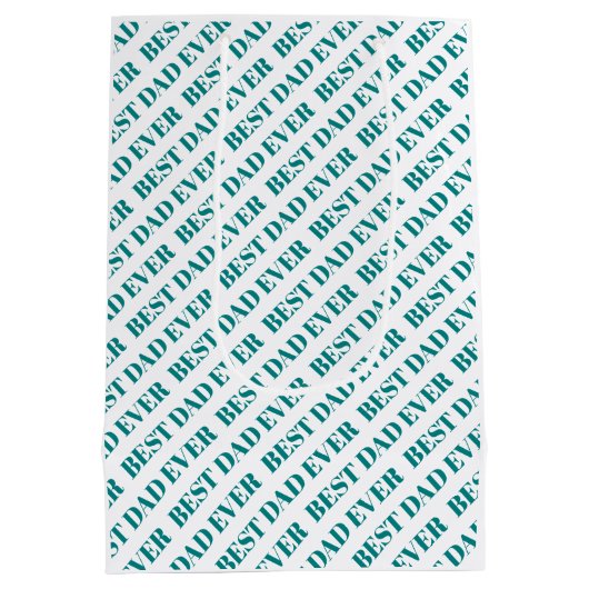 Beste papa ooit vier foto's blauwgroen Vaderdag Medium Cadeauzakje (Achterkant)