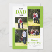 Beste papa ooit vier foto's lime groen Vaderdag (Voorkant)