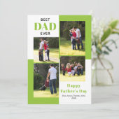 Beste papa ooit vier foto's lime groen Vaderdag (Staand voorkant)