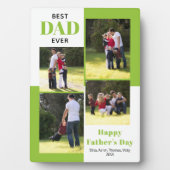 Beste papa ooit vier foto's lime groen Vaderdag Fotoplaat (voorkant)
