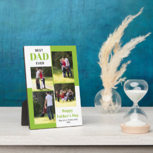 Beste papa ooit vier foto's lime groen Vaderdag Fotoplaat