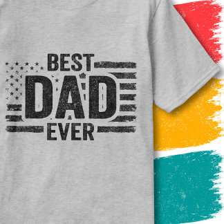 Beste papa ooit vintage Amerikaanse vlag patriotti T-shirt
