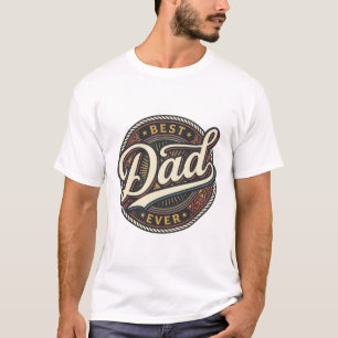 Beste Papa Ooit Vintage Badge T-Shirt Ontwerp_1