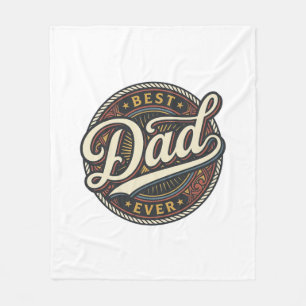 Beste Papa Ooit Vintage Badge T-Shirt Ontwerp_1 Fleece Deken