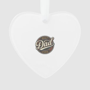 Beste Papa Ooit Vintage Badge T-Shirt Ontwerp_1 Ornament