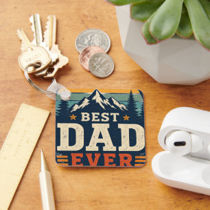 Beste papa ooit vintage berg zonsondergang sleutel sleutelhanger