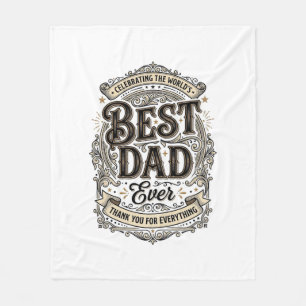 Beste Papa Ooit Vintage Gravure T-Shirt Ontwerp_1 Fleece Deken