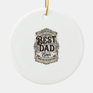 Beste Papa Ooit Vintage Gravure T-Shirt Ontwerp_1 Keramisch Ornament