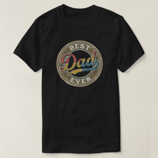 Beste papa ooit vintage ronde badge ontwerp t-shirt