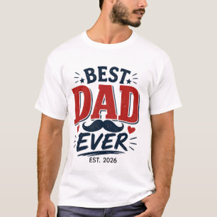 Beste Papa Ooit Vintage Typografie Vaderdag T-Shir T-shirt