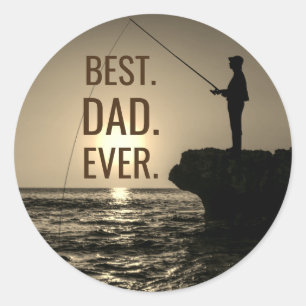 BESTE PAPA OOIT Visser Silhouet Platinum Ronde Sticker