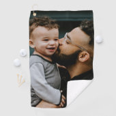 Beste papa ooit volledige foto gepersonaliseerd golfhanddoek (Insitu)