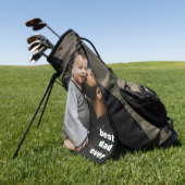 Beste papa ooit volledige foto gepersonaliseerd golfhanddoek (Groen)