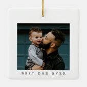 Beste papa ooit volledige foto gepersonaliseerd  keramisch ornament (Achterkant)