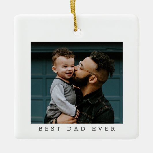 Beste papa ooit volledige foto gepersonaliseerd  keramisch ornament (Voorkant)
