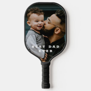 Beste papa ooit volledige foto gepersonaliseerd pickleball paddle