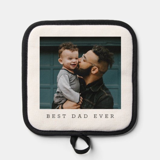 Beste Papa Ooit Volledige Foto Persoonlijk Pannenlap (Voorkant)