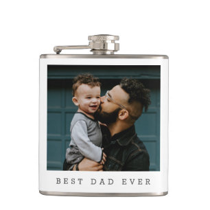 Beste papa ooit volledige foto Vaderdag gepersonal Heupfles