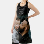 Beste papa ooit volledige foto zwart gepersonalise schort (Insitu)