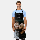 Beste papa ooit volledige foto zwart gepersonalise schort (Gedragen)