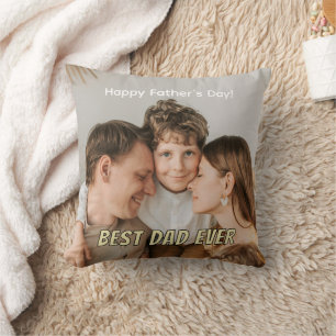 Beste Papa Ooit Volledige Fotokaart Minimalistisch Kussen