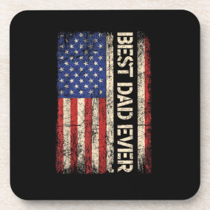 Beste Papa Ooit VS Amerikaanse Vlag Cadeaus voor V Bier Onderzetter