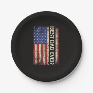 Beste Papa Ooit VS Amerikaanse Vlag Cadeaus voor V Papieren Bordje