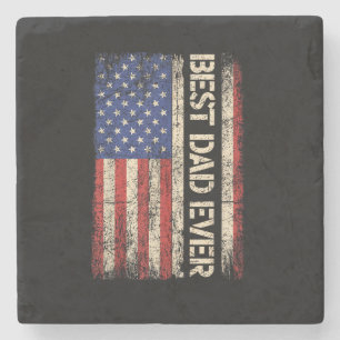 Beste Papa Ooit VS Amerikaanse Vlag Cadeaus voor V Stenen Onderzetter