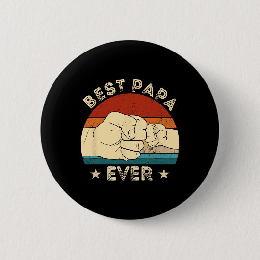 Beste papa ooit vuist bump grappige opa vader's da ronde button 5,7 cm (Voorkant)