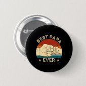 Beste papa ooit vuist bump grappige opa vader's da ronde button 5,7 cm (Voorkant /achterkant)