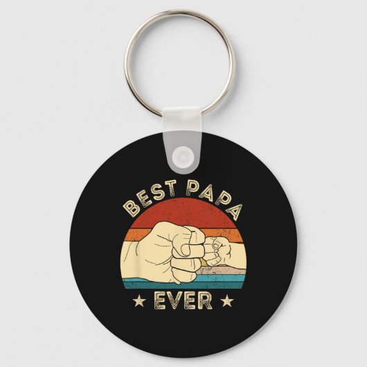 Beste papa ooit vuist bump grappige opa vader's da sleutelhanger (Voorkant)