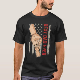 Beste papa ooit vuistslag Amerikaanse vlag grappig T-shirt