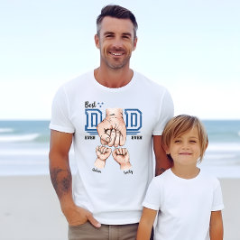Beste papa ooit vuistslag Shirt - 2 Kinder naam