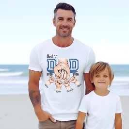 Beste papa ooit vuistslag Shirt - 4 Kinder namen