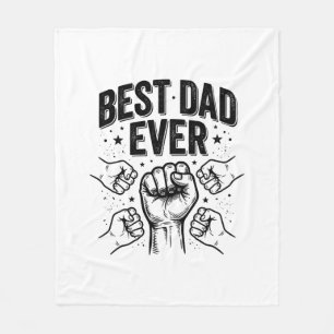 Beste Papa Ooit Vuiststoot Vintage Shirt Ontwerp_1 Fleece Deken