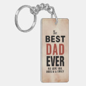 Beste Papa Ooit Watercolor Vaderdag Sleutelhanger (Voorkant Links)
