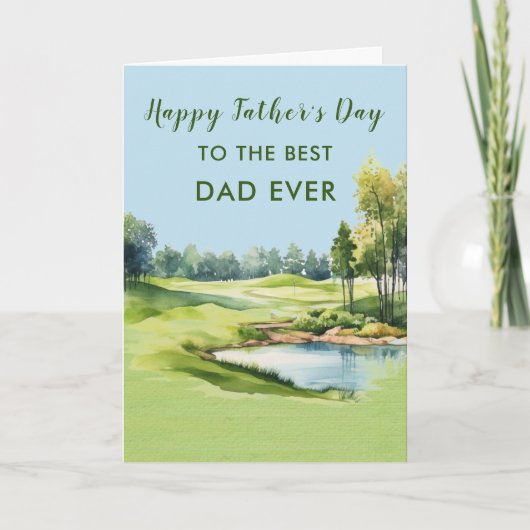 Beste papa ooit Waterverf golfthema Vaderdag Kaart (Voorkant)