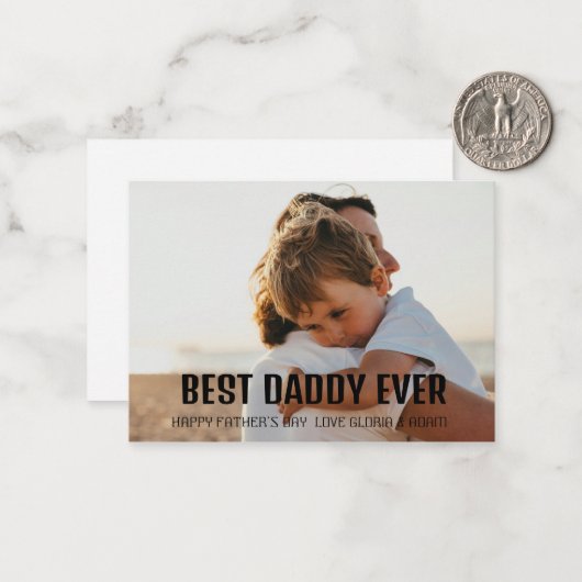 Beste papa ooit! Wenskaart gepersonaliseerd Notitiekaartje (Voorkant / Achterkant in situ)