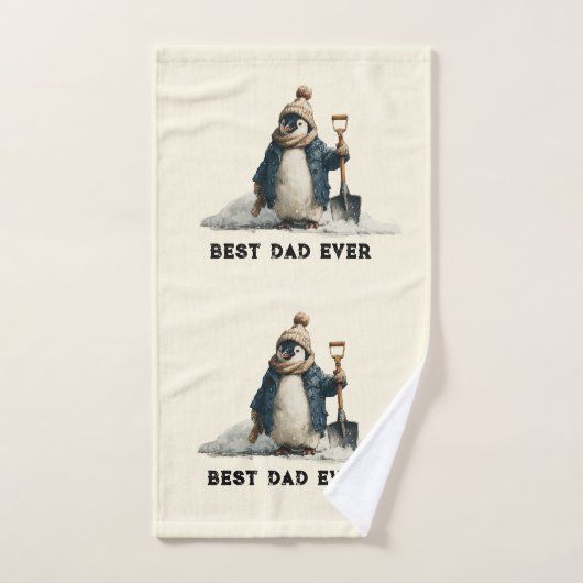 Beste Papa Ooit Winter Pinguïn Ontwerp Bad Handdoek (Handdoek)